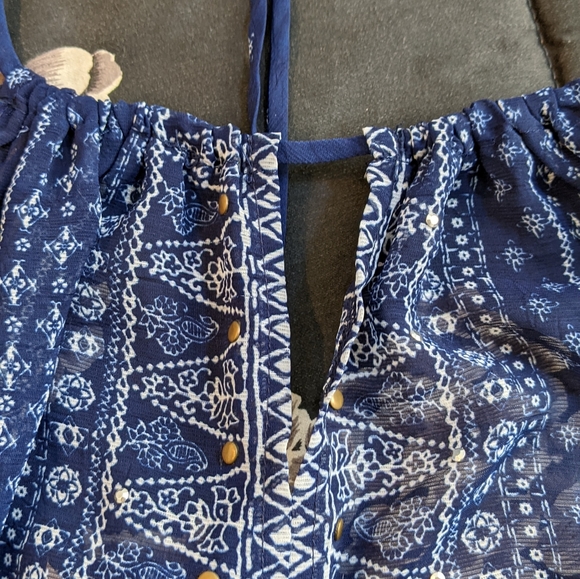 Sheer Studded Paisley Blouse - Picture 3 of 5